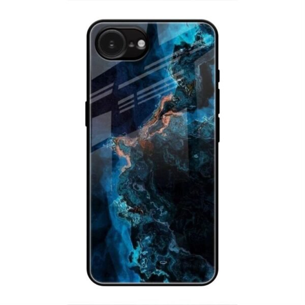 Glossy Marble iPhone 16E Glass Case
